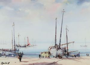 AGUILAR AGON Jorge 1936,BEACHED BOATS, SPAIN,Ross's Auctioneers and values IE 2024-01-24