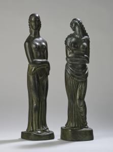 AGUILAR Fidel,zwei weibliche Halbakte in antikisierendem Stil, G,1920,Palais Dorotheum 2021-12-13