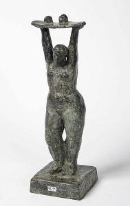 AGUIRRE Y OTEGUI Philip 1961,Femme nue portant un plateau,VanDerKindere BE 2017-09-12