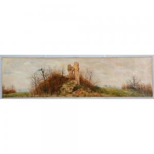 AGUTTE Georgette 1867-1922,Ruines sur paysage d\’Irlande,Herbette FR 2022-12-11