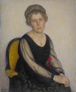 AHLGRENSSON BJORN,Porträtt av Henriette Hansen, née Fabricius,Stockholms Auktionsverket 2016-12-07