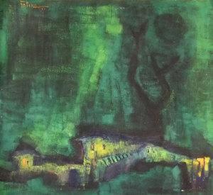 AHMED HAMDAD SID 1948,Village at Night,1963,Rosebery's GB 2011-11-05