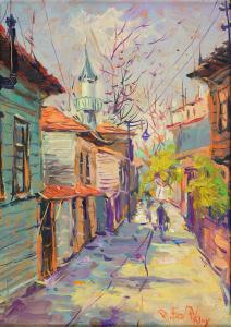 AHMET AKSOY Fazil 1949,An old Istanbul Street,Alif Art TR 2016-06-05