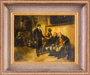 Aichinger Albert 1866,Kollekte Männliche Kirchenbesucher auf Bank,Leo Spik DE 2019-06-27