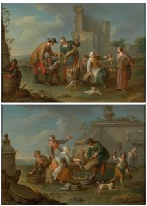 AIGEN Karl Joseph 1684-1762,A pair of market scenes,Palais Dorotheum AT 2022-05-12