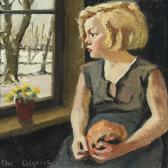 AIGENS Christian 1870-1940,A blond girl by the window,Bruun Rasmussen DK 2012-03-12