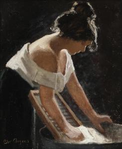 AIGENS Christian 1870-1940,A woman washing, seen in profile,Bruun Rasmussen DK 2023-09-11