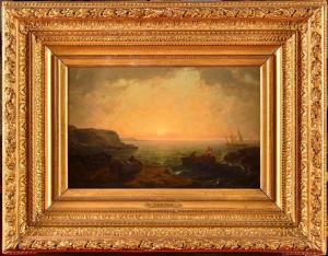AIGUIER Auguste 1814-1865,Bord de mer au soleil couchant,Osenat FR 2023-11-26
