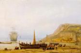 AIGUIER Auguste 1814-1865,Pêcheurs et barques, rivage du Midi,1849,Robert FR 2007-11-23
