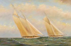 AILROY T,Two-masted schooner racing a gaff-rigged cutter,Eldred's US 2009-04-03