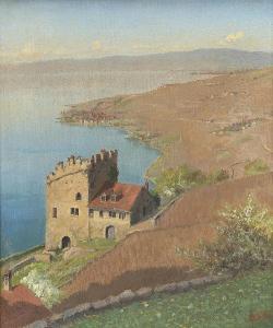 AIME GILLAND Vincent 1884-1942,La vieille tour de Marsens,Dogny Auction CH 2015-03-17