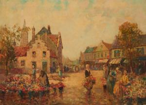 AINSLEY Dennis 1880-1952,Flower market,John Moran Auctioneers US 2023-04-25