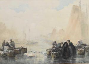 AITKEN John Ernest 1881-1957,The Fish Quay, Rotterdam,Halls GB 2022-09-07