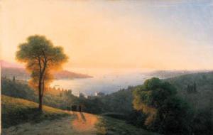 AIVAZOVSKY Ivan Constantinovich 1817-1900,A View of the Bosphorus from the European,1874,Christie's 1999-06-17