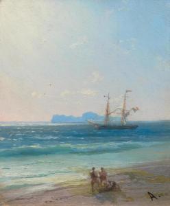 AIVAZOVSKY Ivan Constantinovich 1817-1900,View from the coast towards the sea with t,Galerie Koller 2016-03-22