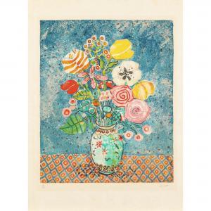 AIZPIRI Paul Augustin 1919-2016,FLOWERS IN BLUE,New Art Est-Ouest Auctions JP 2024-02-23