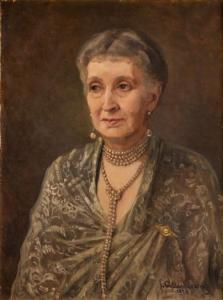 AJDUKIEWICZ Julian 1883,Portrait of lady in pearl necklace and earrings,1929,Desa Unicum 2018-01-23