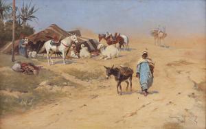 AJDUKIEWICZ Tadeusz 1852-1916,Desert oasis,1898,Desa Unicum PL 2023-10-19