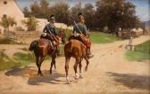 AJDUKIEWICZ Tadeusz 1852-1916,Mounted patrol,1895,Desa Unicum PL 2020-12-17