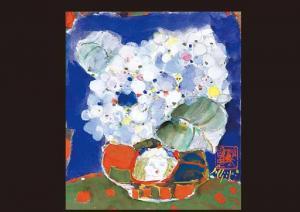 ajiki Shintaro,Hydrangea,1983,Mainichi Auction JP 2009-10-02