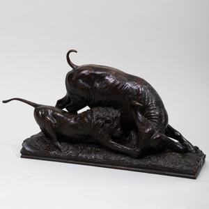 AKELEY Carl Ethan 1864-1926,Lion Attacking a Buffalo,1914,Stair Galleries US 2022-03-24