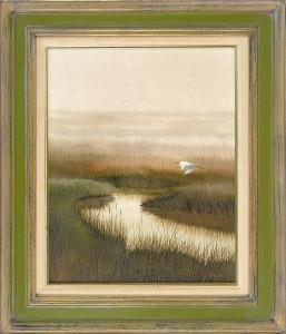 AKERS JOHN,Egret flying over a marsh.,Eldred's US 2014-09-20