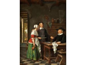 AKKERSDYK Jacob 1815-1862,DER BESUCH EINES GASTHAUSES,1861,Hampel DE 2020-09-25