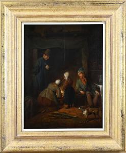 AKKERSDYK Jacob 1815-1862,Interior with figures at hearth,Twents Veilinghuis NL 2023-01-12
