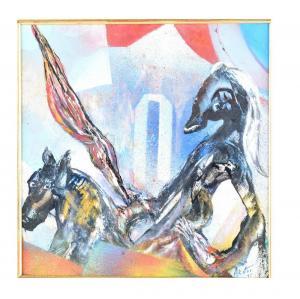 AKSTON J.James 1898-1983,Horse and Rider with Flag,Kodner Galleries US 2019-10-23