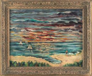 AKSTON J.James 1898-1983,Sunset at Lloyd's Neck Harbor,Eldred's US 2023-08-30