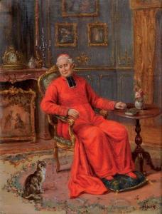 ALANDI Cristofor 1856-1896,Le prélat et le chat,Aguttes FR 2012-05-31