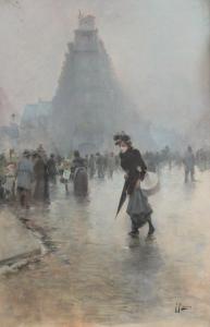 ALARCON Félix 1800-1900,Place animée à Paris,Kahn & Associes FR 2022-07-08