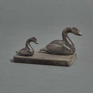 ALARIAQ Adamie 1930-1990,SWIMMING GEESE,Waddington's CA 2019-04-13