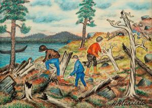 ALARIESTO Andreas 1900-1989,MAKING FIREWOOD,Bukowskis SE 2013-06-05