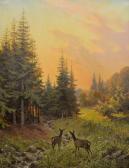 ALBERG T.A 1800-1900,Sunrise With Wildlife,1912,Walker's CA 2019-01-16