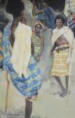 ALBERS CHRIS,African street scene with figures,20th century,Cuttlestones GB 2018-03-08
