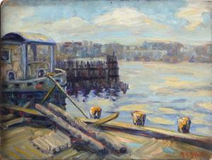Albers Margaretha 1881-1977,Along the Docks,1940,Ro Gallery US 2023-09-08