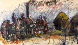 ALBERT CAINS Gerald 1932,steam tractor and threshing machine,1991,Rogers Jones & Co GB 2017-06-02