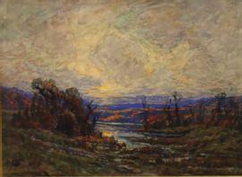 ALBERTIN André 1867-1933,Coucher de soleil dans la vallée,1926,Art Valorem FR 2021-03-16