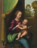 ALBERTINELLI Mariotto,MADONNA AND CHILD BESIDE A WINDOW, A LANDSCAPE BEY,Sotheby's 2015-01-29