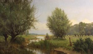 ALBERTS Willem Jacobus 1912-1990,A polder landscape with cattle in the distance,Bonhams 2012-08-19