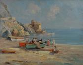 ALBINO Luca 1884-1952,Barche di pescatori sulla spiaggia,Galleria Pananti Casa d'Aste IT 2017-02-11