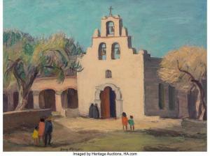ALBINSON Ernest Dewey 1898-1971,Mission Church, San Antonio,Heritage US 2021-10-08