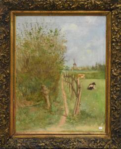 ALBRACHT WILLEM 1861-1922,Paysage champêtre,Rops BE 2019-03-31