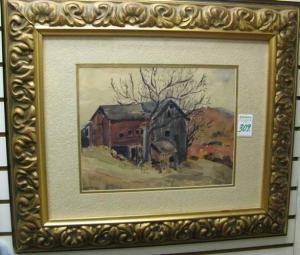 ALBRECHT Frederick E,Study of a 19th century barn in landscape,20th century,O'Gallerie 2008-05-06