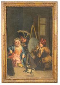 ALBRICCI Enrico 1714-1775,Interno con scena burlesca di nani che si ritraggo,Meeting Art 2020-11-07