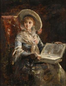 ALCAZAR TEJEDOR José 1850-1907,Femme à la lecture,1881,Etienne de Baecque FR 2023-12-01