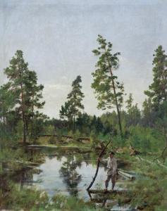 ALCHIMOWICZ Kazimierz 1840-1916,ON THE SWAMP,1896,Agra-Art PL 2019-06-16