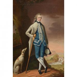 ALCOCK Edward 1740-1790,Portrait of a gentleman with his greyhound,1758,Dreweatts GB 2019-04-03