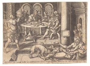 ALDEGREVER Heinrich 1502-1561,Lazarus Begging for Crumbs,1554,Palais Dorotheum AT 2018-03-28